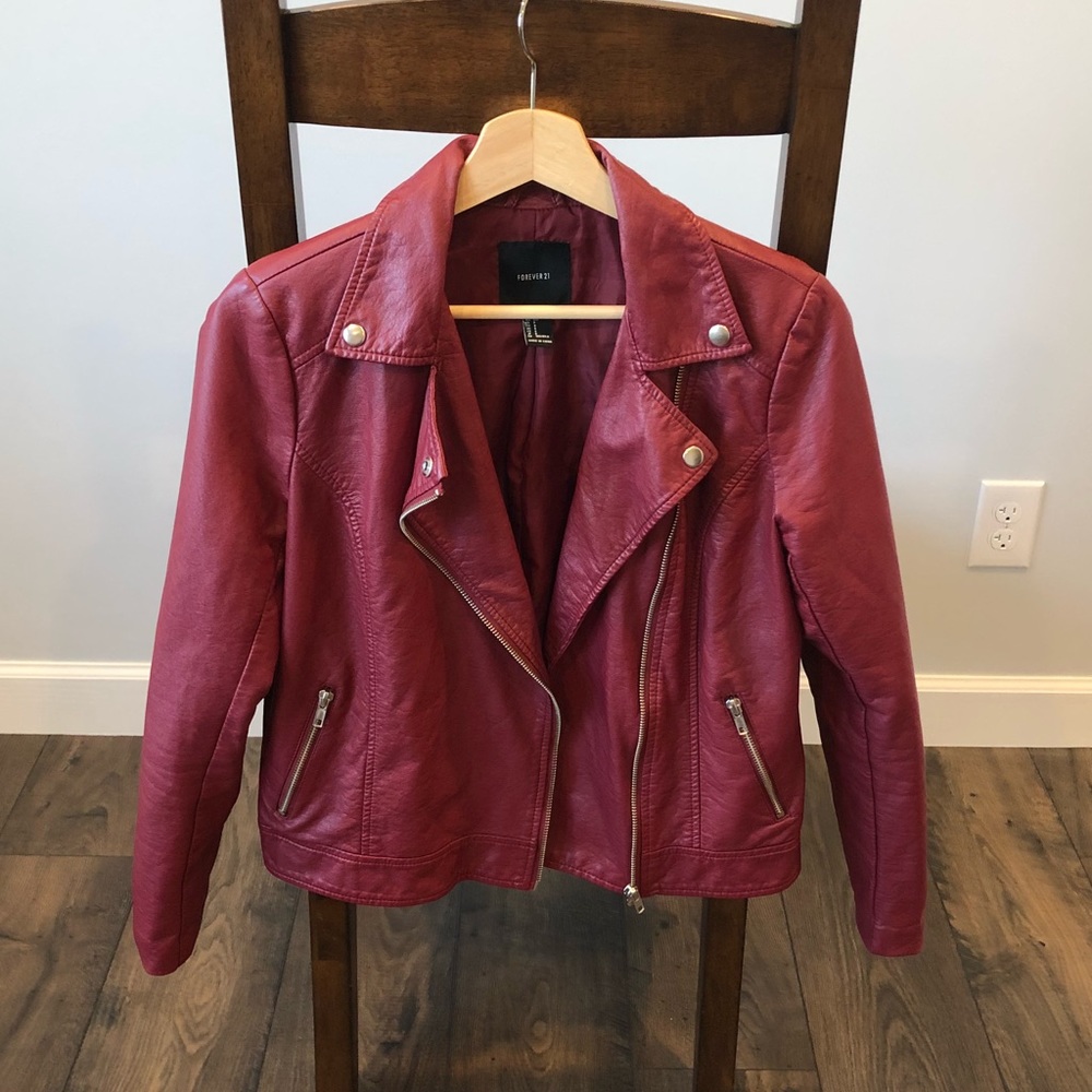 Red Faux Leather jacket